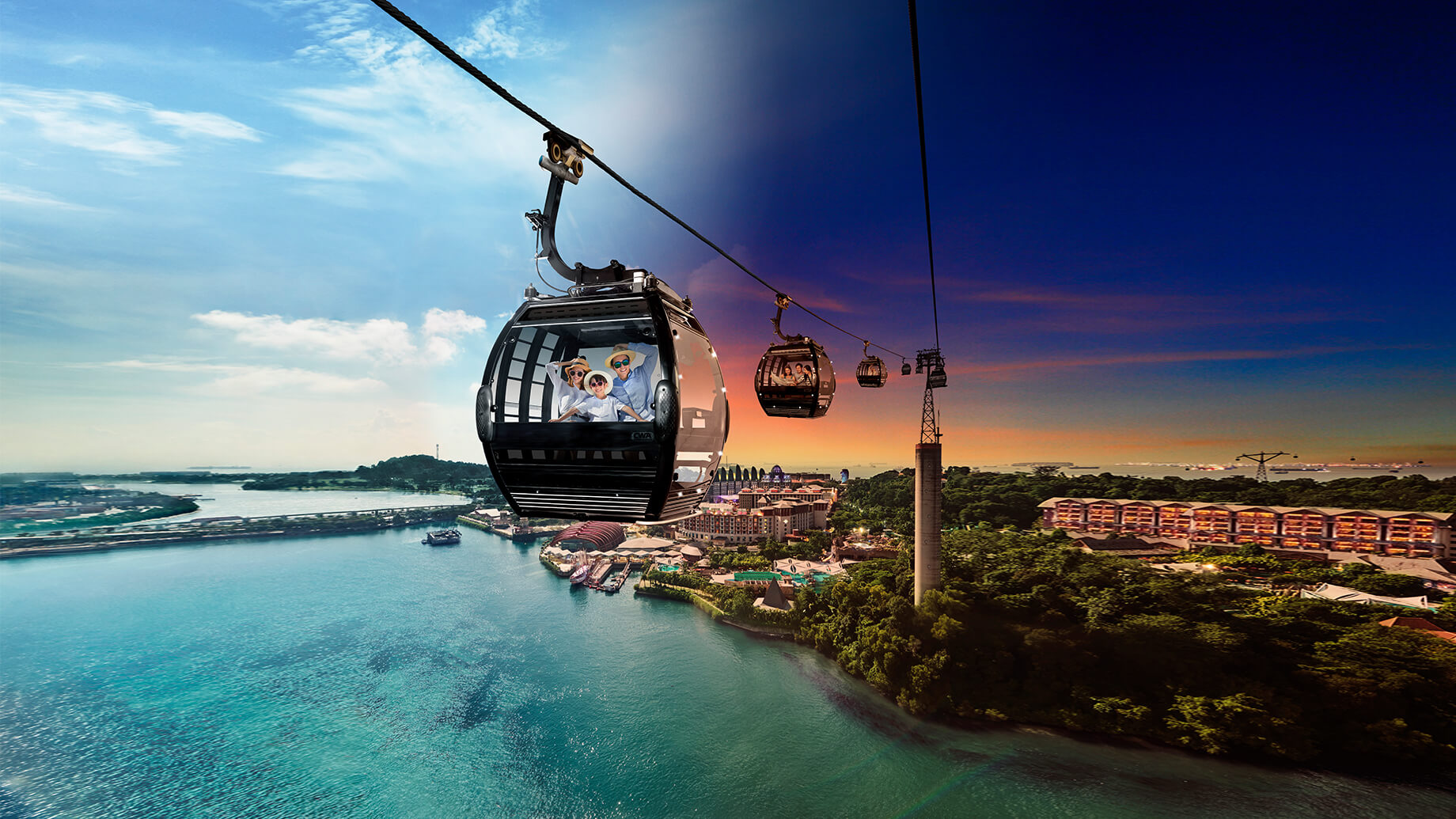 cable car skyline sky overview